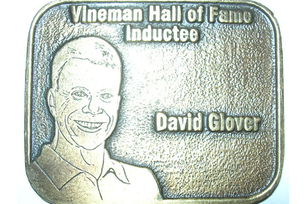 david glover on back of vineman finisher medal